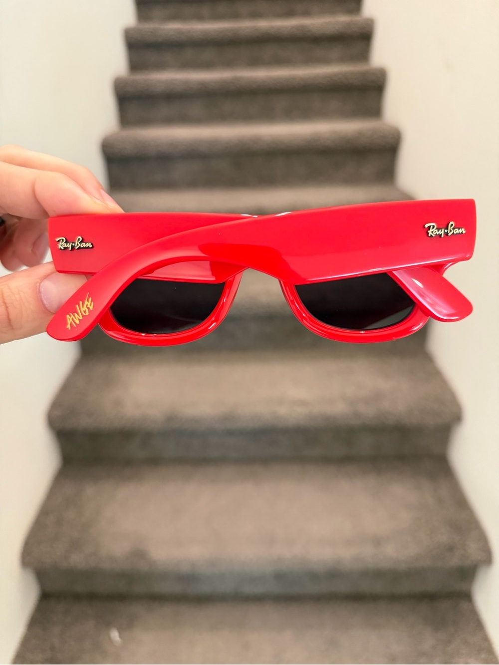 New Ray-Ban Red Wayfarer Puffer Asap Rocky AWGE RB4940 4940 Size 47/23 - Picture 2 of 4
